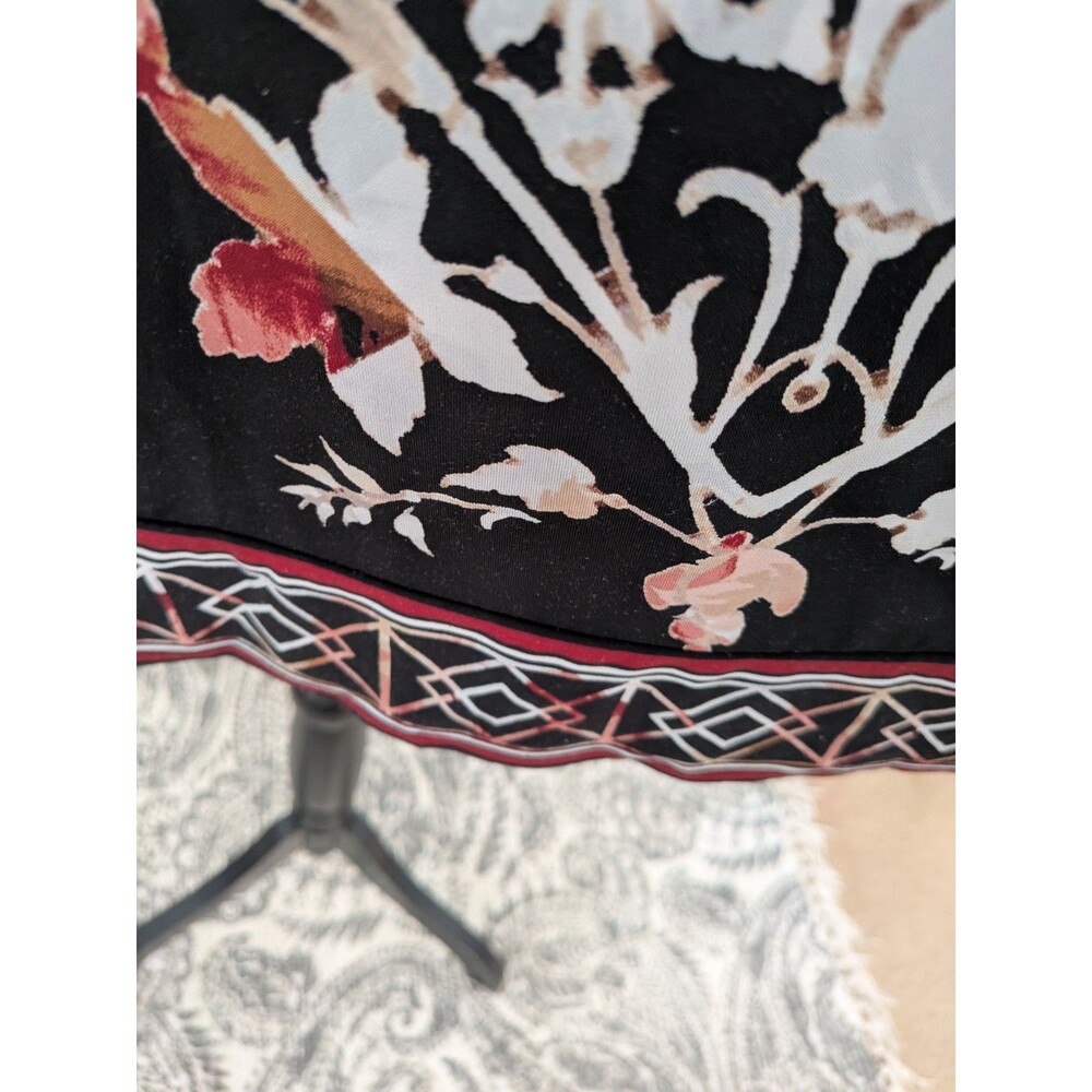 WHBM Shift Dress/Tunic Women M Multi Black 3/4 Aztec Floral Stretch Embroidery - Picture 6 of 12